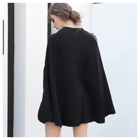🥀Black Soft Sequin Cape Poncho - Picture 4 of 8